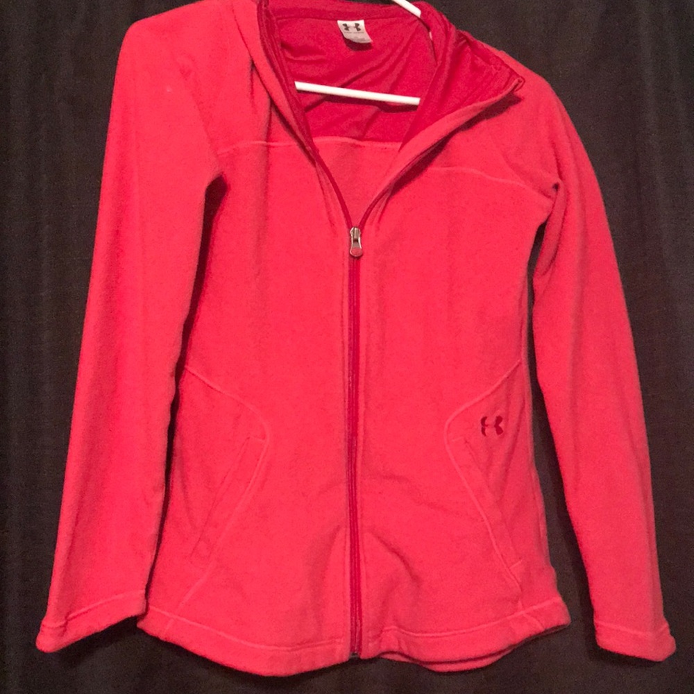 Pink fleece under armor jacket